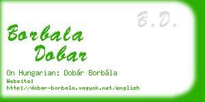 borbala dobar business card